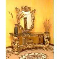 Indonesia furniture manufacturer and wholesaler Consol centre + mirror with marble